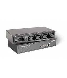 NETIO-230C | Ethernet 230V modul, 4Î výstup 230V. Webový server, sloužící ke vzdálenému spínání 230V zásuvek. Plánovač, watchdog, atd., verze s možností instalace do racku, 1x RS-232   