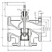 VD123 150 | 2-cestný regulační ventil PN16, DN150, Kvs=360 včetně servopohonu   